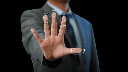 指纹手指实景合成科技片头视频的预览图