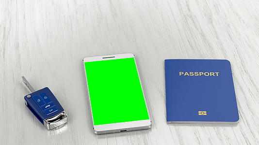 车钥匙护照和智能手机视频的预览图