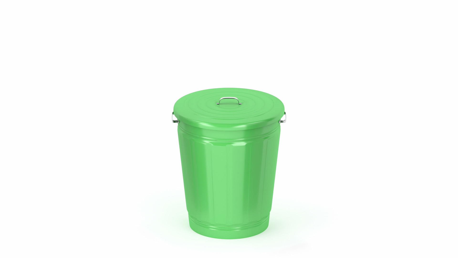 绿色垃圾桶的三维模型视频的预览图