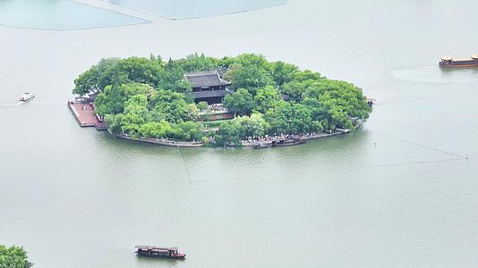 嘉兴5A景区南湖风景区4K航拍湖心岛红船视频的预览图