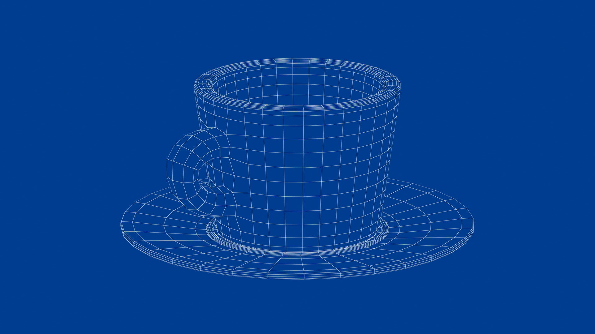 咖啡杯3D有线框架模型视频的预览图