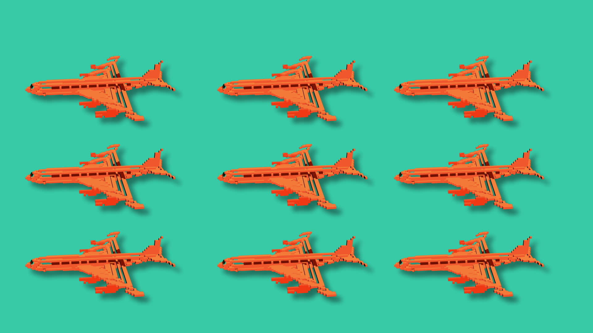 3D动态voxels飞机视频的预览图