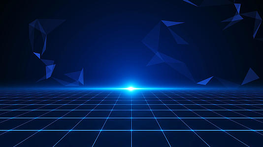 4k蓝色科技点线面三维空间背景视频的预览图