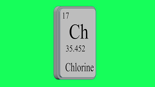 绿屏上门捷列夫系统周期表中的氯元素视频的预览图