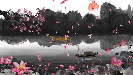 梅花枝头唯美盛开山水背景视频的预览图