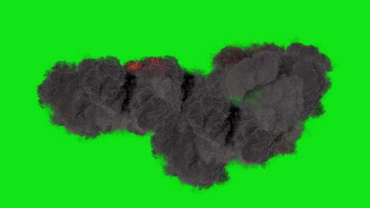 火焰爆炸浓烟绿幕抠像特效素材视频的预览图