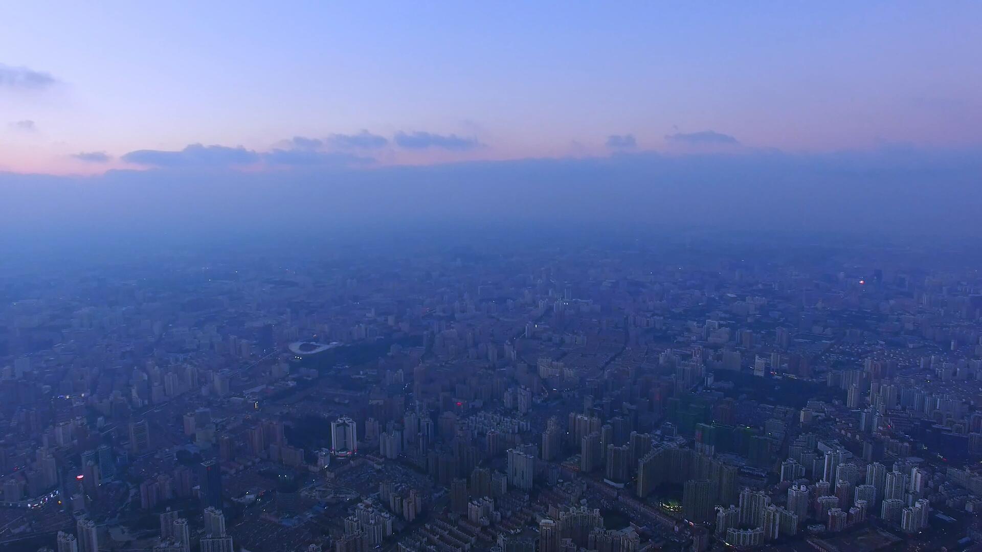 清晨上海城市天际线视频的预览图