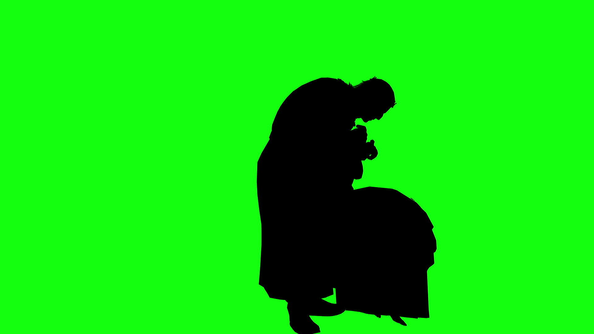 3d拍摄绿屏拥抱的人的动画轮廓视频的预览图