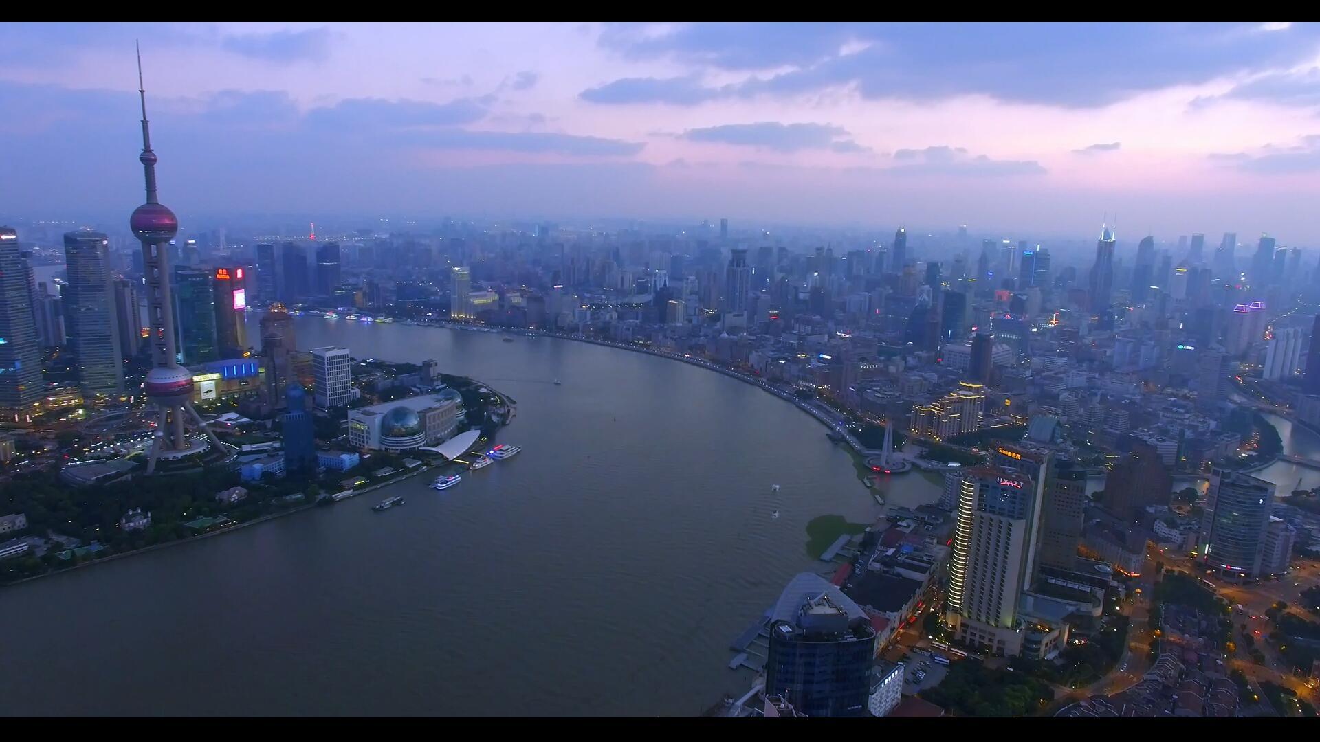 上海晨曦CBD天际线视频的预览图
