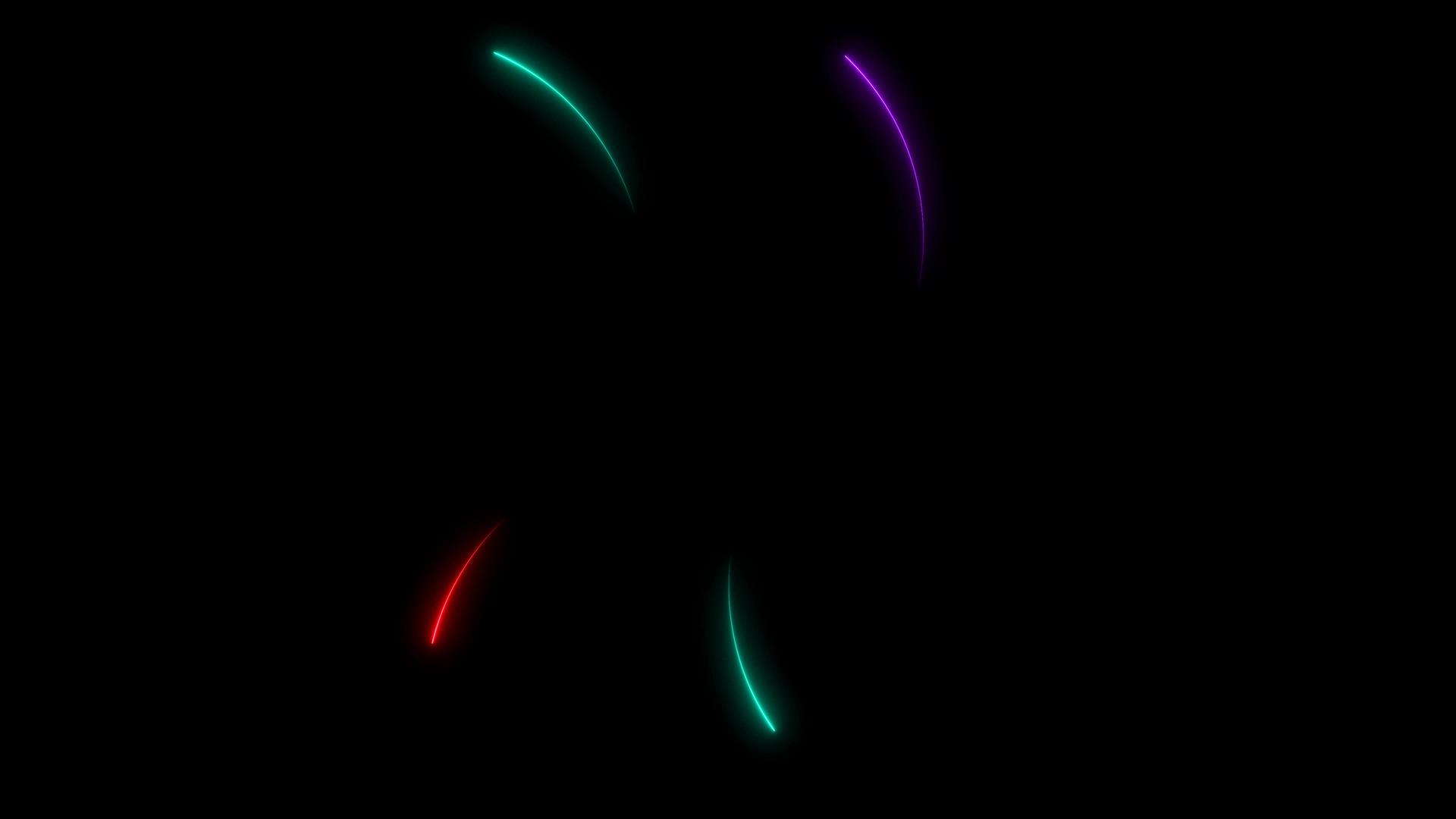 所有彩虹箭头的抽象运动光在黑屏上向外移动视频的预览图