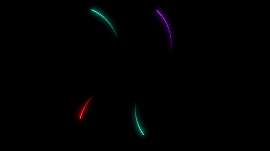 所有彩虹箭头的抽象运动光在黑屏上向外移动视频的预览图