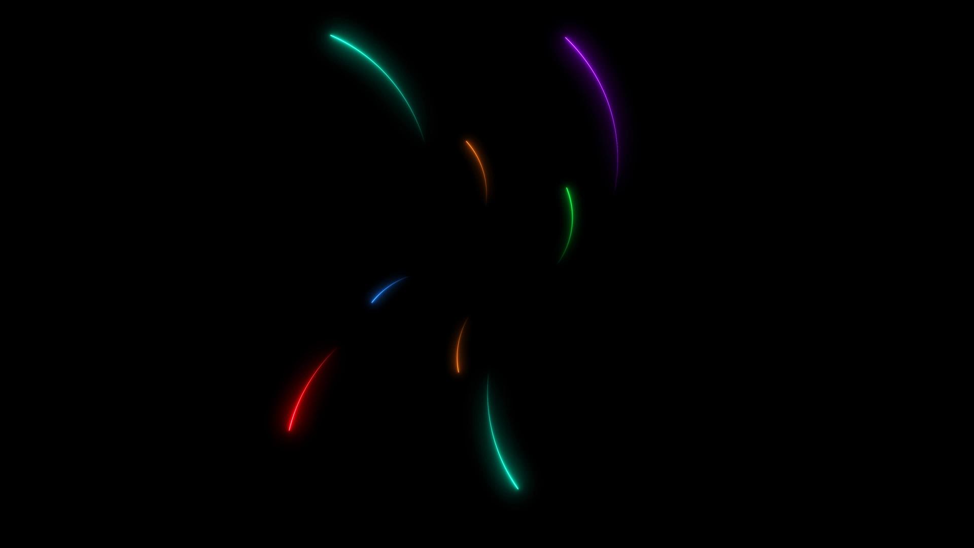 彩虹上的所有彩色箭头在黑屏上随机移动视频的预览图