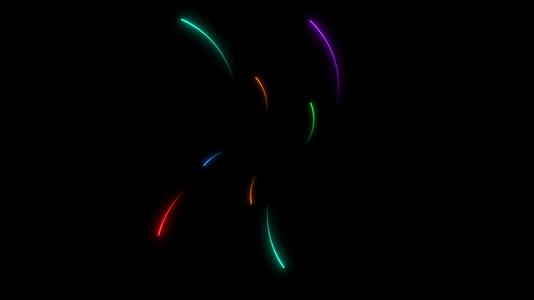 彩虹上的所有彩色箭头在黑屏上随机移动视频的预览图