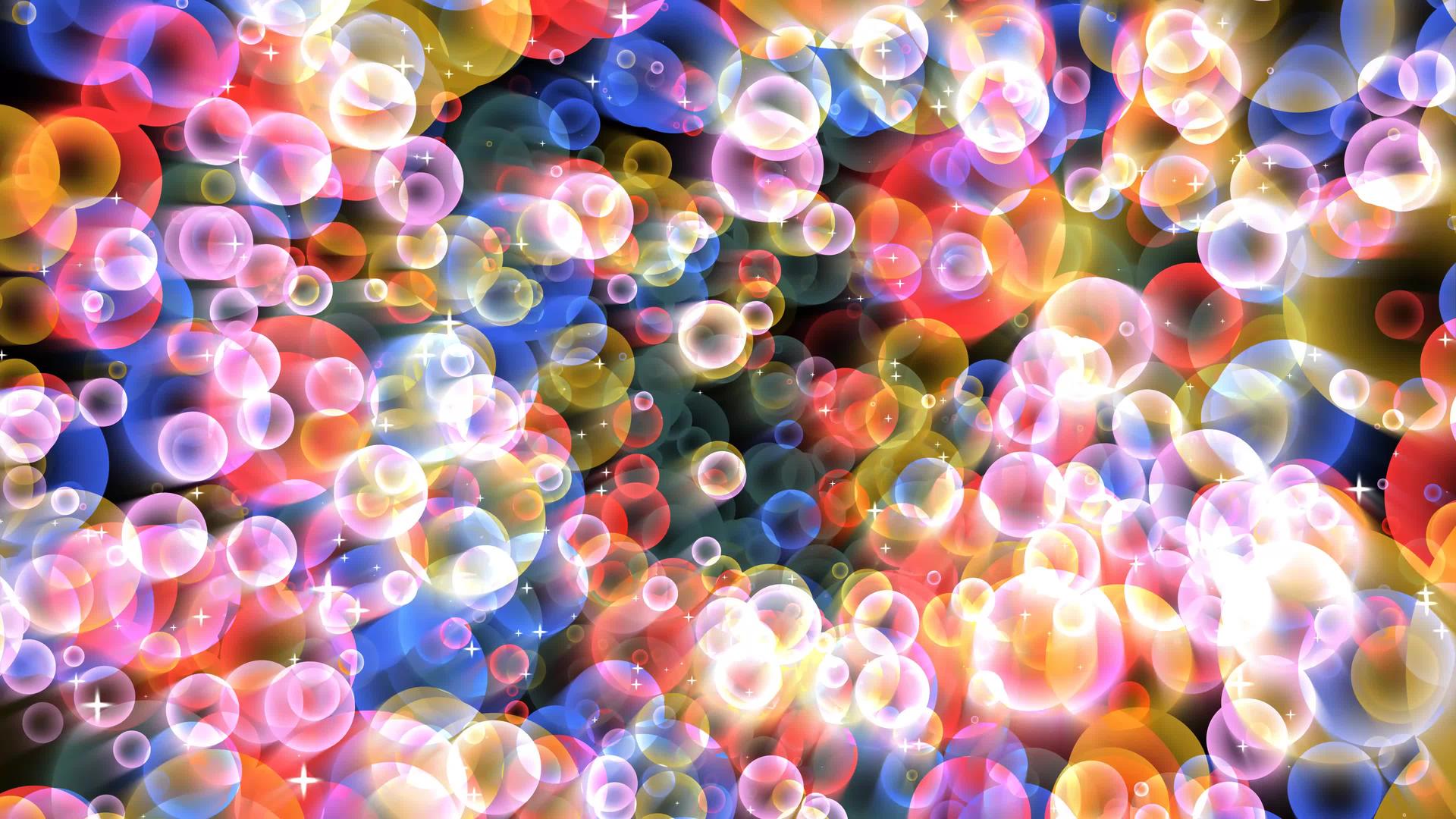 数百万颗模糊的粉红色心和漂浮在黑屏上的白星水泡视频的预览图