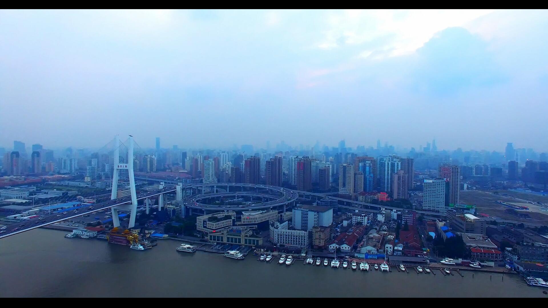 上海南浦大桥城市航拍视频的预览图