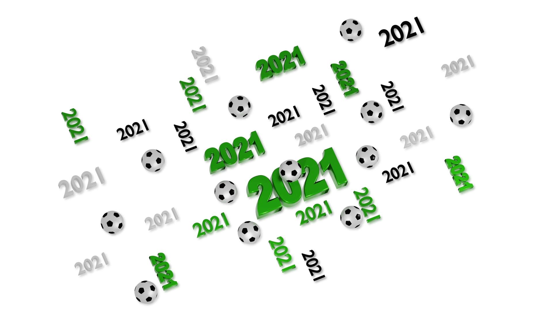 2021年有很多足球比赛设计反射在白色可循环移动中视频的预览图