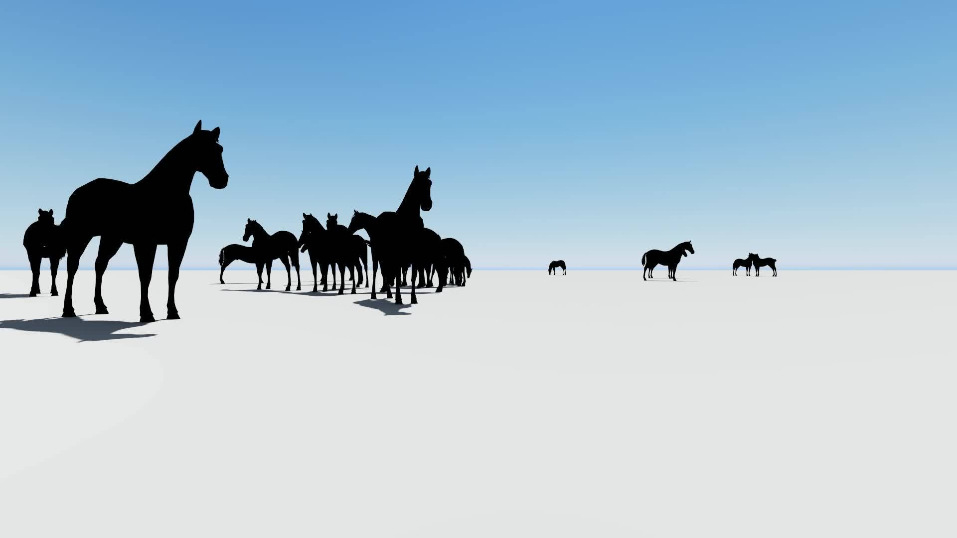 3d动画马群视频的预览图