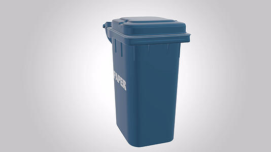 垃圾收集器是一个蓝色的容器纸垃圾分类单独的垃圾收集纸飞机视频的预览图