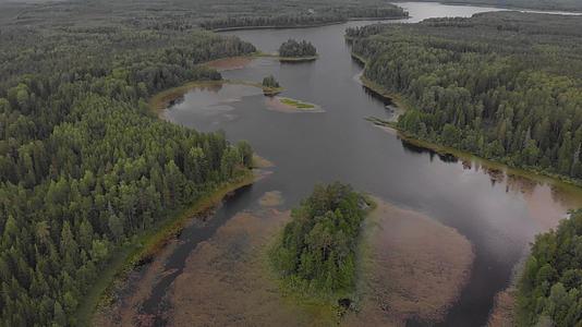 受污染的森林湖被污染包括几个绿岛视频的预览图
