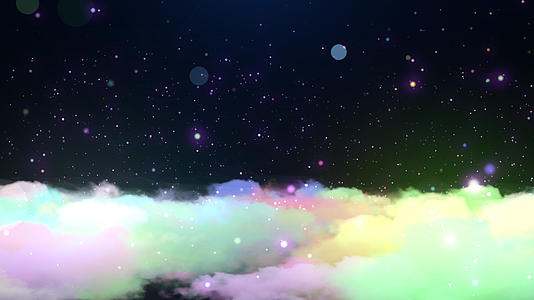 唯美彩云星空背景视频的预览图