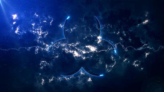 恒星和星云之间的放电和光效应中外层空间的新生物危害视频的预览图