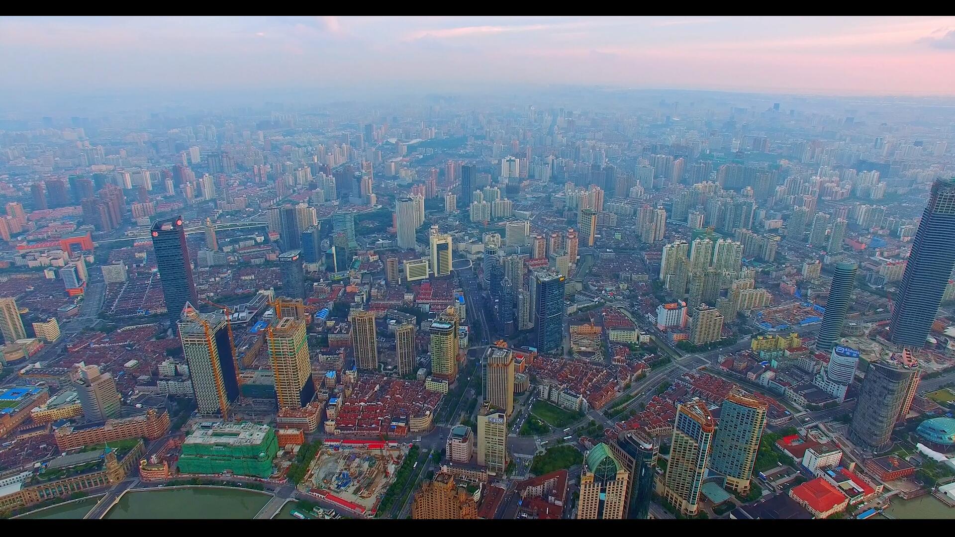 上海城市天际线航拍视频的预览图
