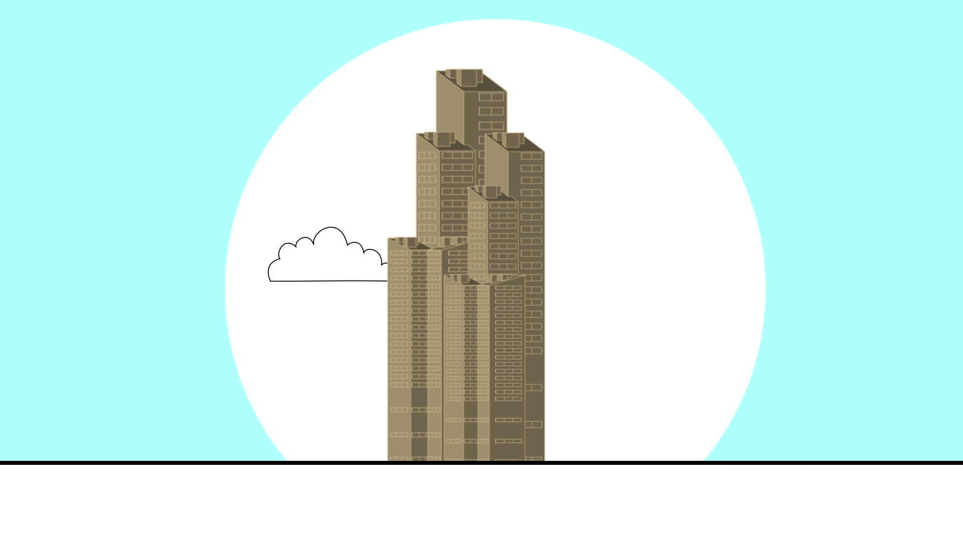 摩天大楼的平面卡通风格视频的预览图