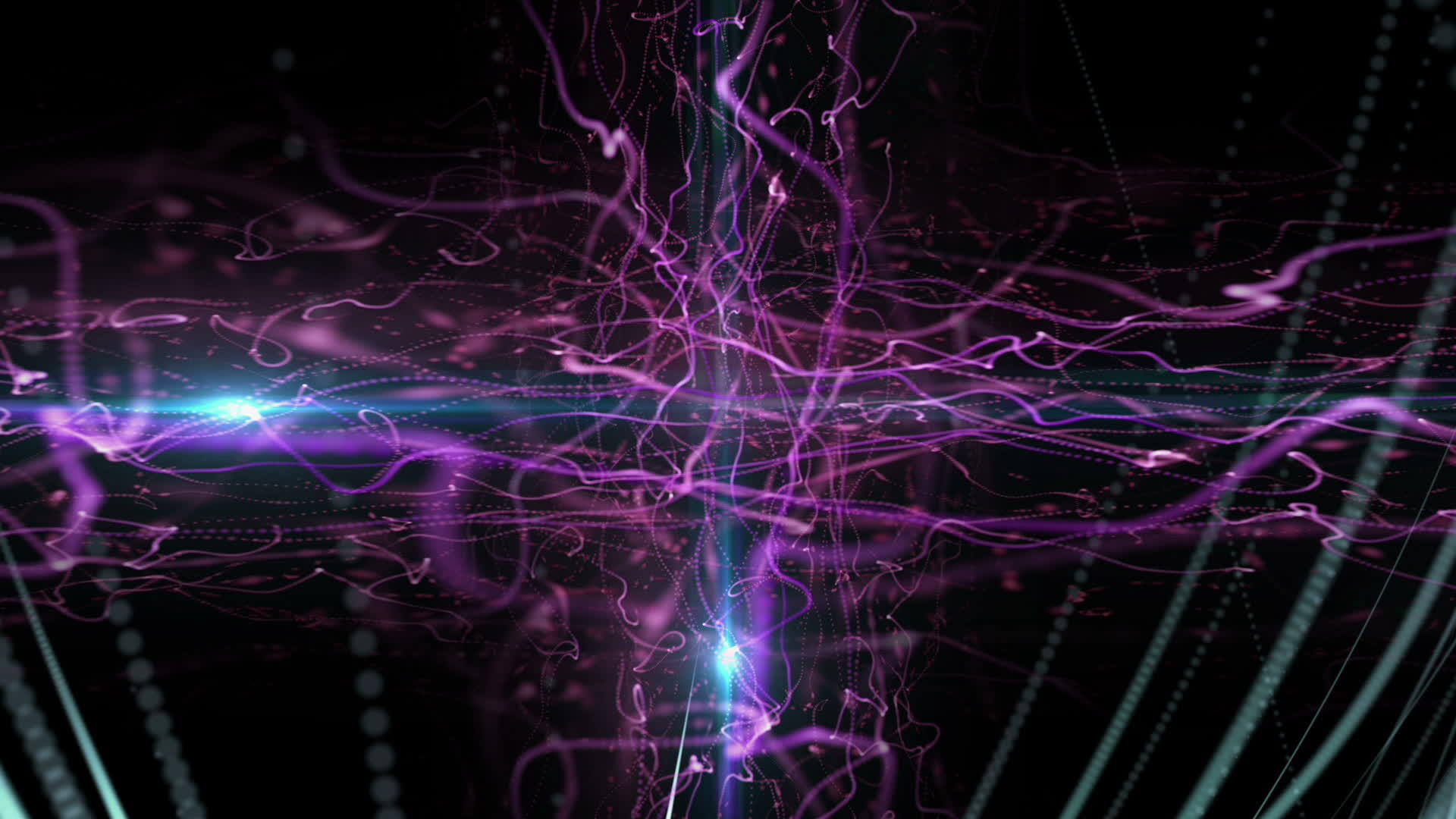 背景背景与扭曲的粒子串和光点视频的预览图
