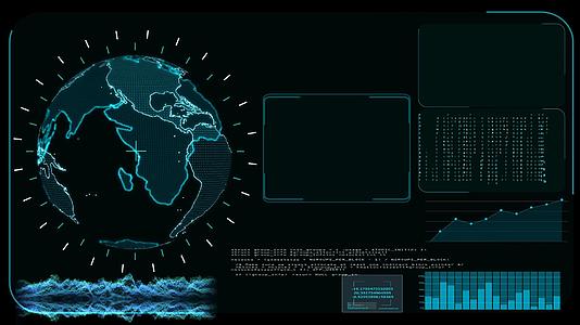 数字全球世界地图和技术研发分析视频的预览图