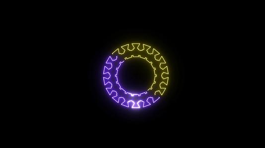 未来派黄紫锥齿轮为工厂数字工业电源创造强大的纯能源视频的预览图