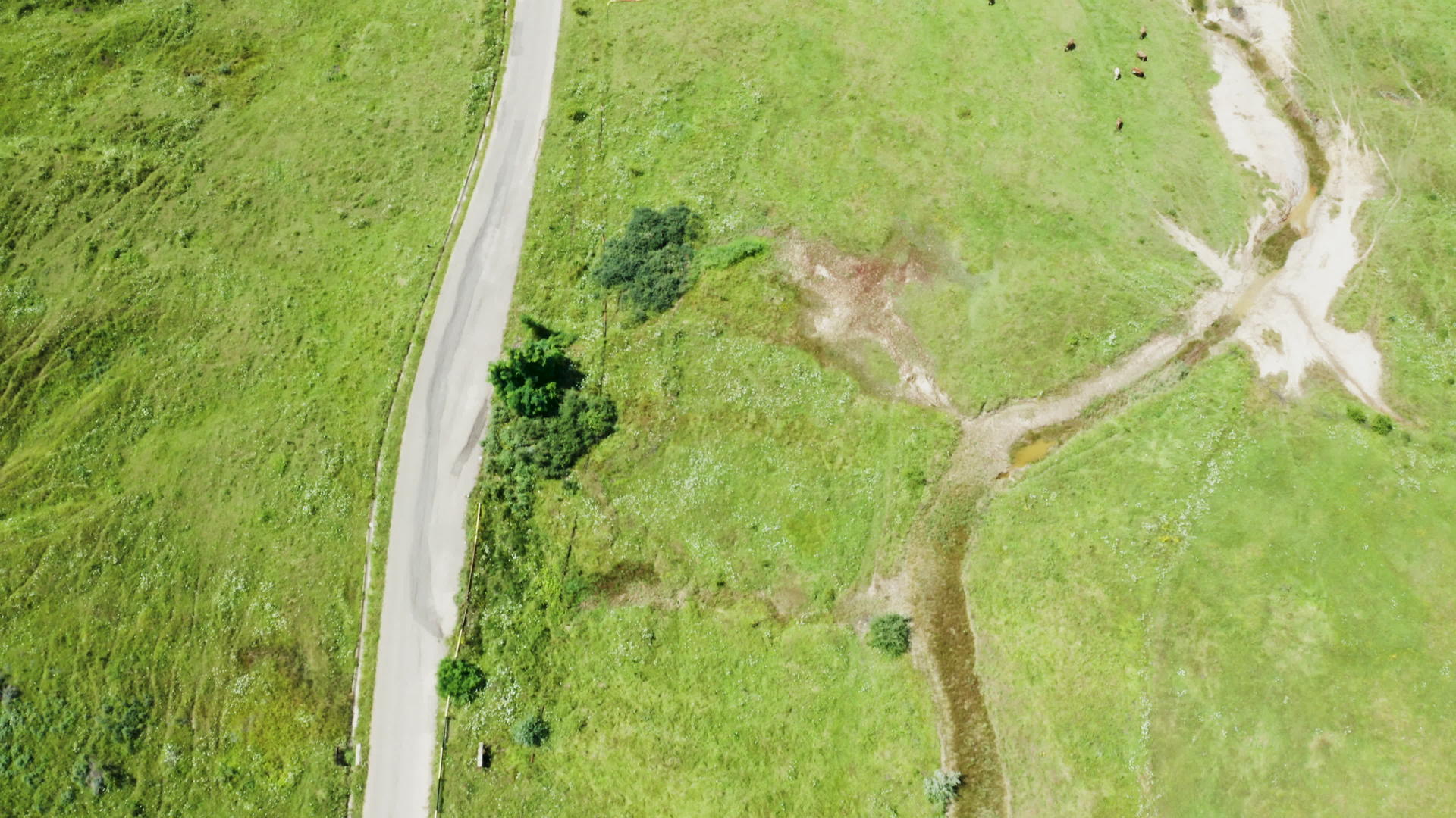 农村道路上没有自上而下的无人机视频的预览图