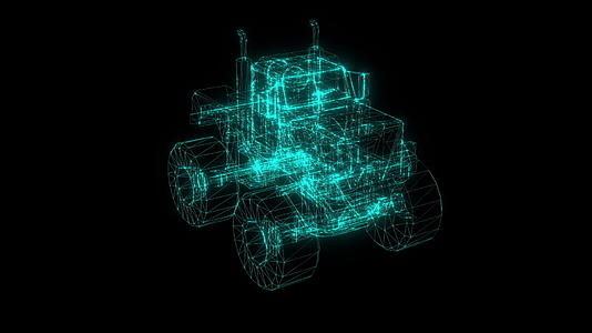 动画3卡车电线框架模型动画3D视频的预览图