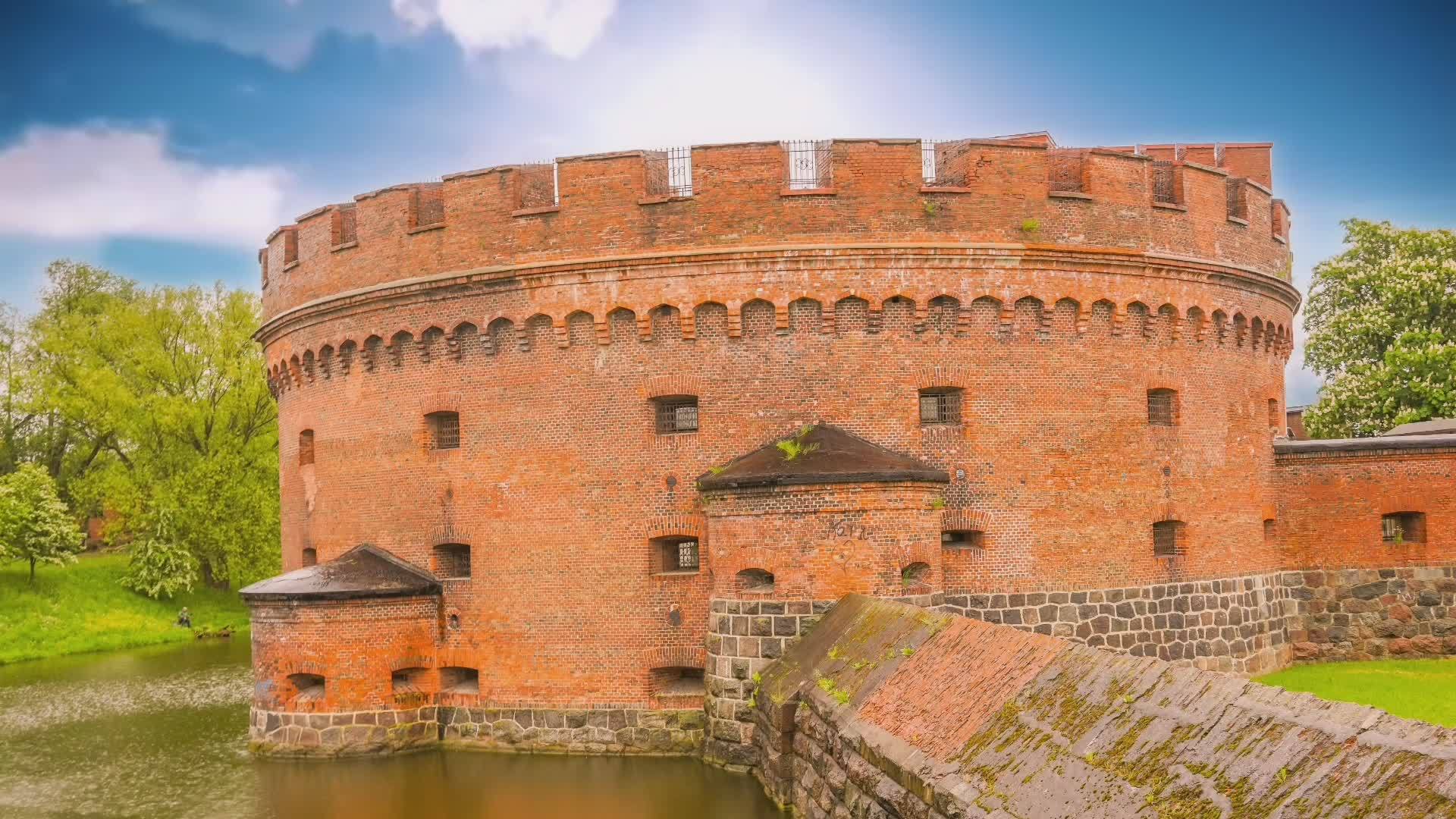 古老的电影城堡位于俄罗斯的加里宁格勒视频的预览图