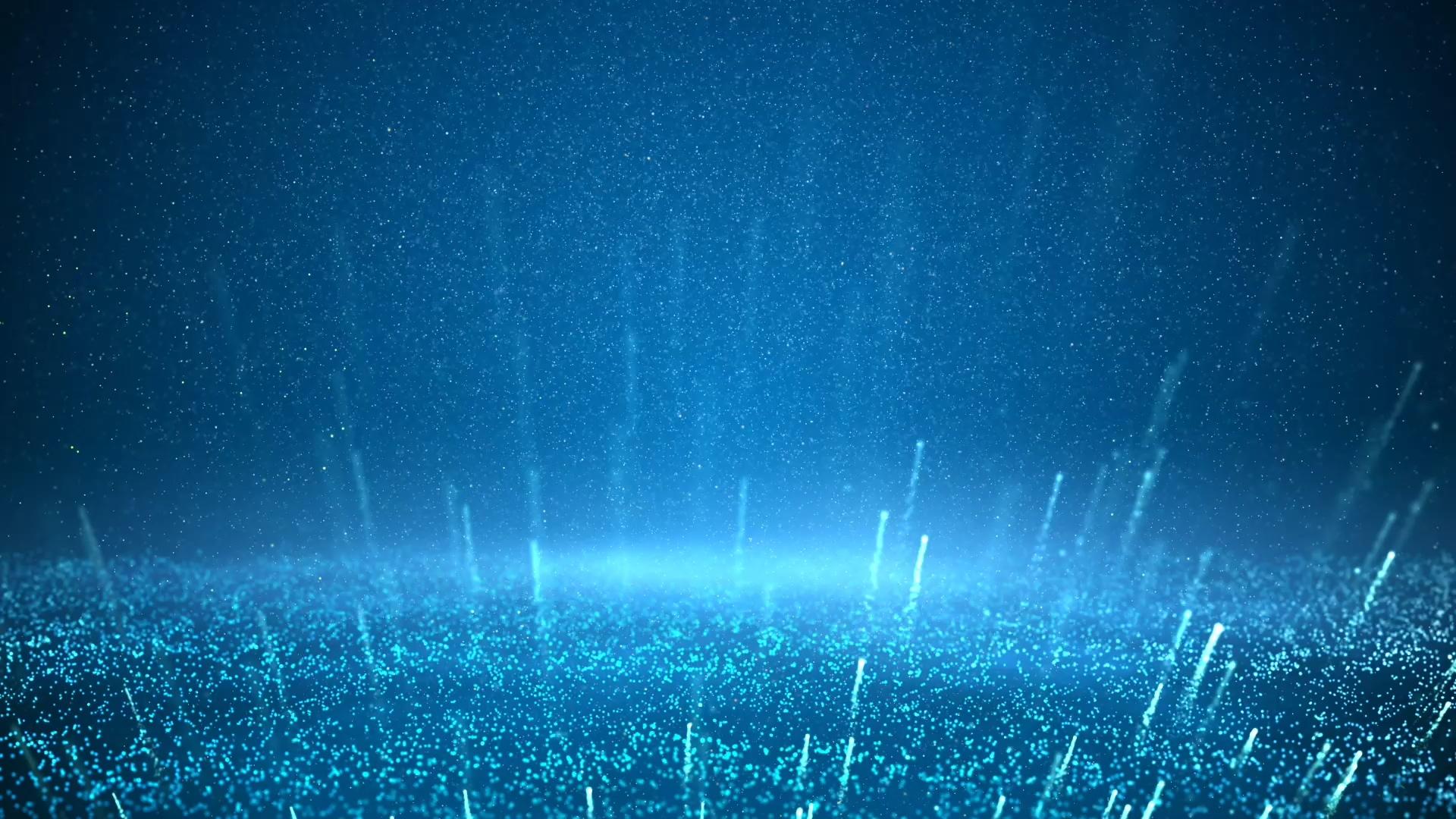 蓝色粒子特效闪烁光线背景视频的预览图