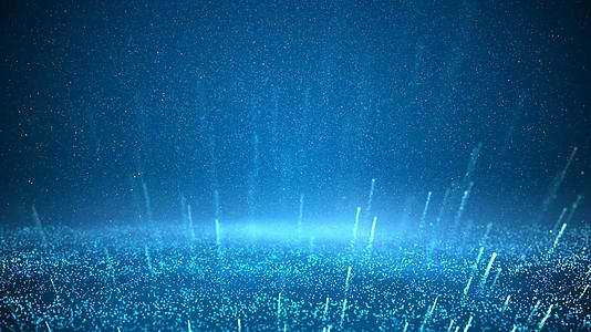 蓝色粒子特效闪烁光线背景视频的预览图