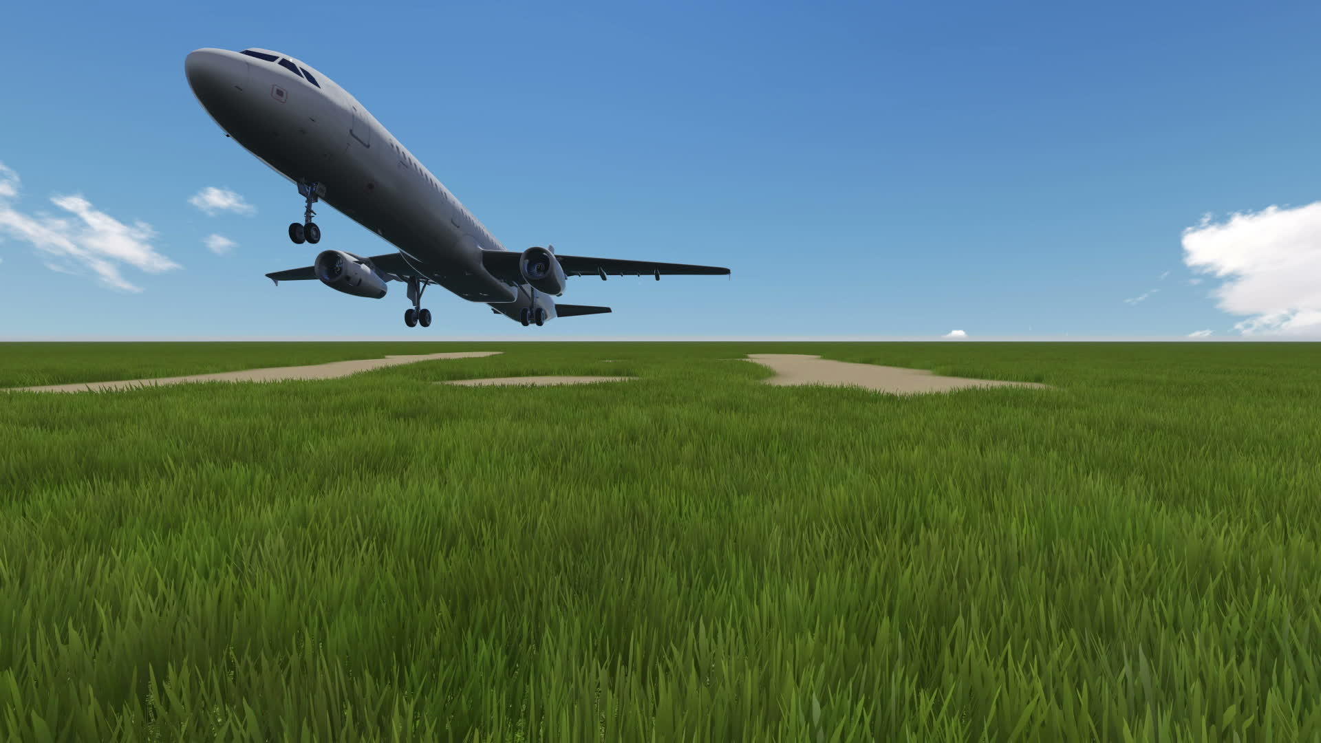 电影摄影绿田动画的背景是飞机视频的预览图