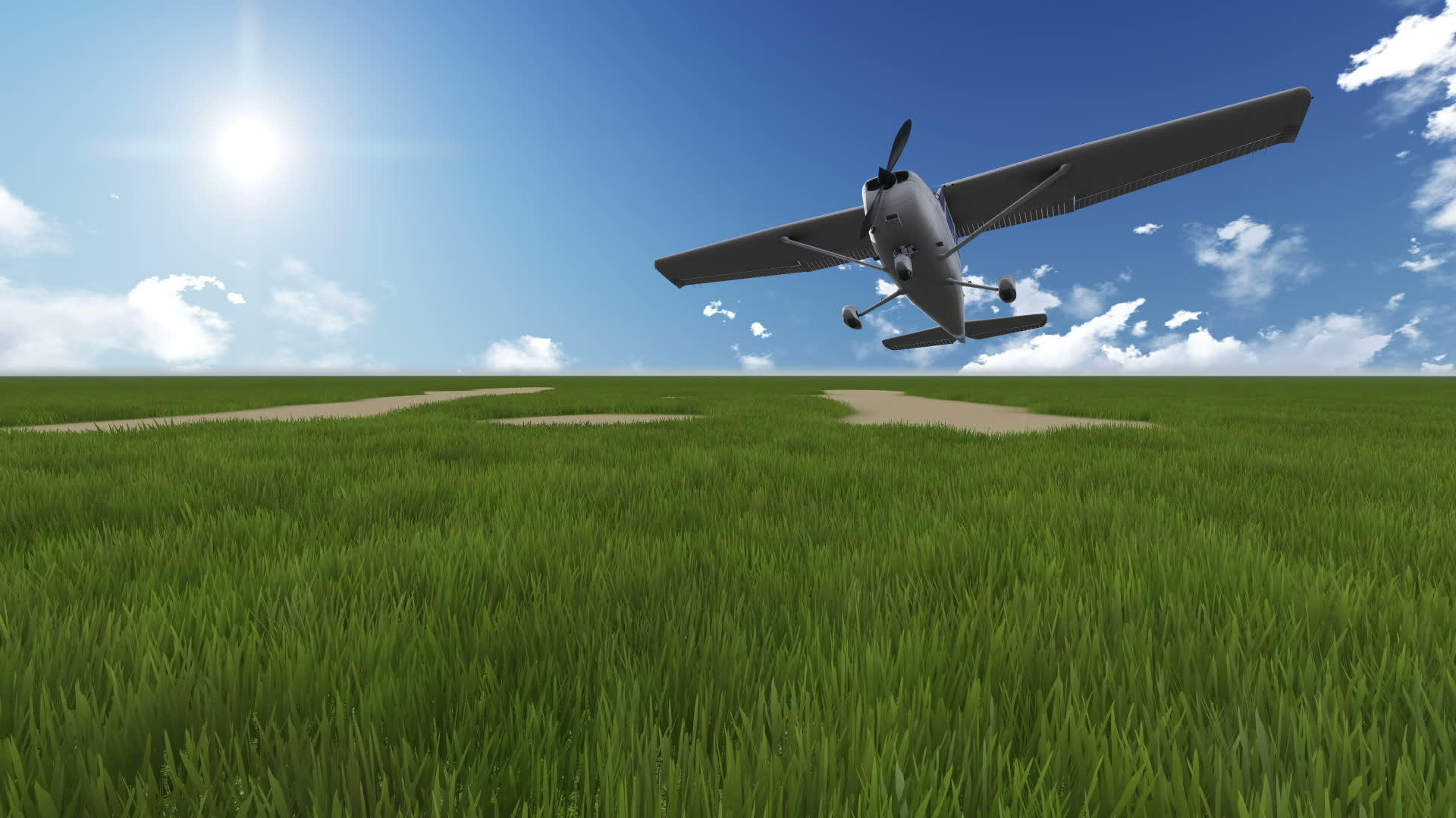 电影摄影绿田动画的背景是飞机视频的预览图