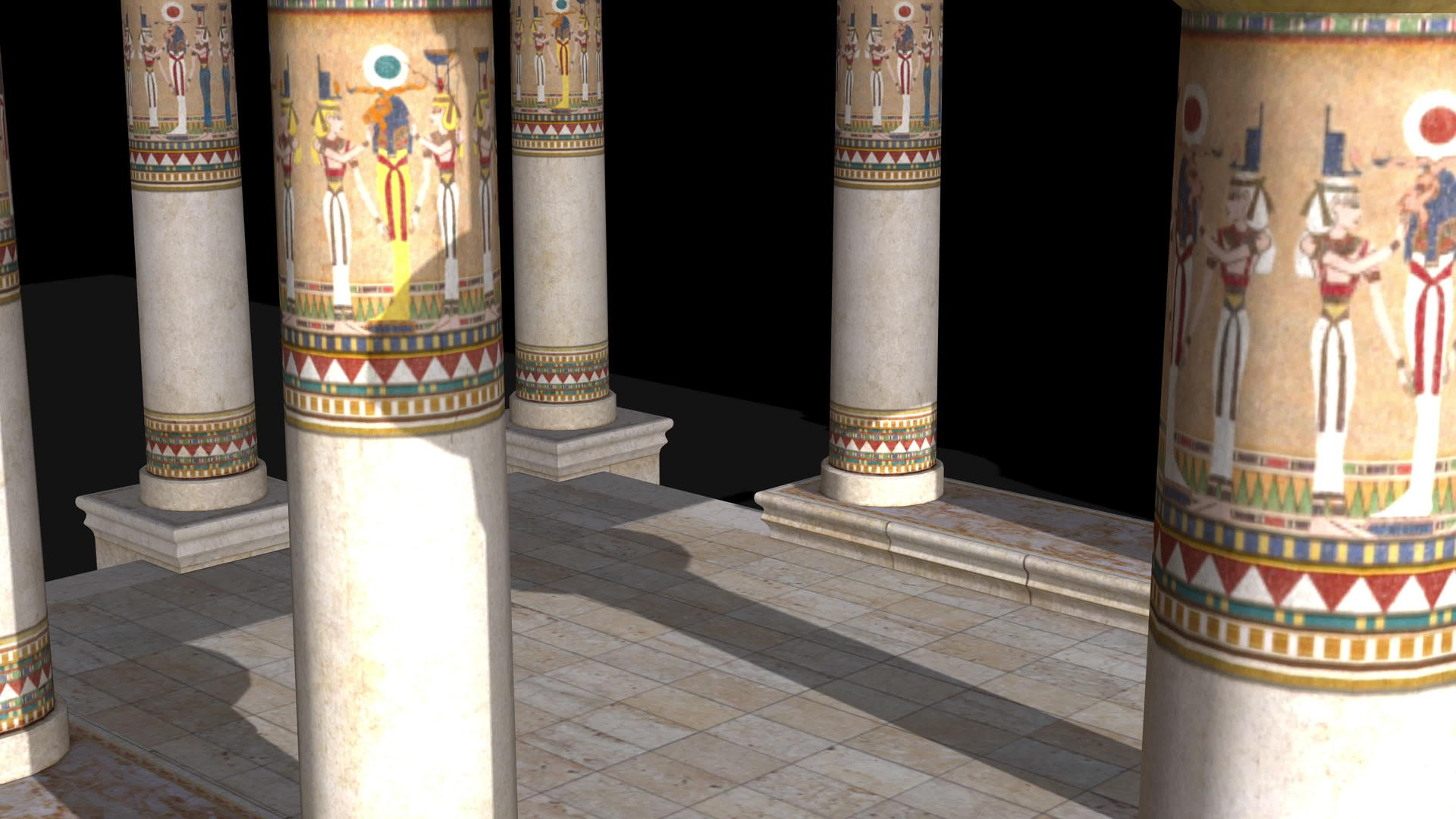 埃及宫殿动画黑色背景视频的预览图