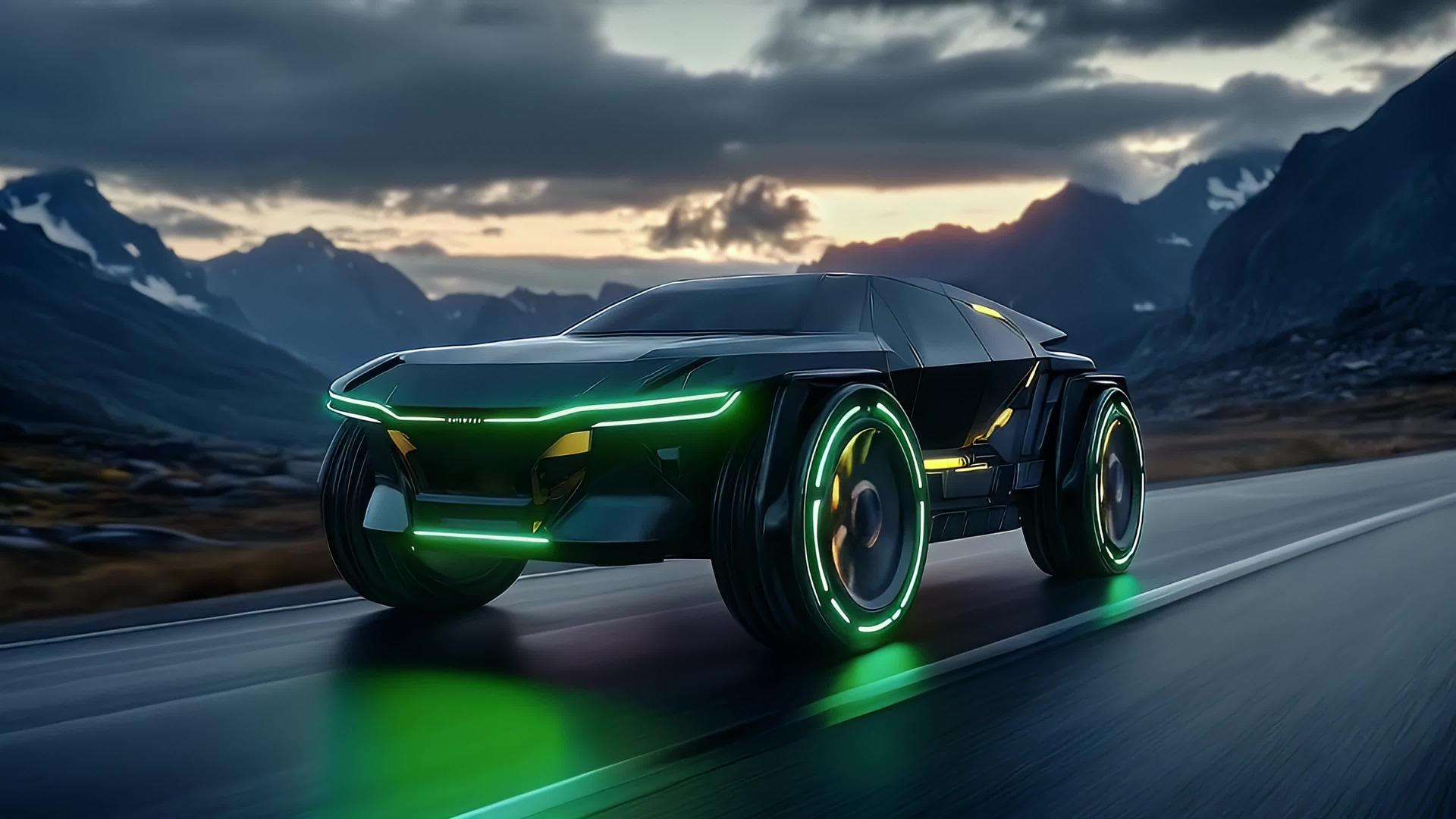 超高清新能源太阳能风能新能源汽车充电桩4k视频的预览图