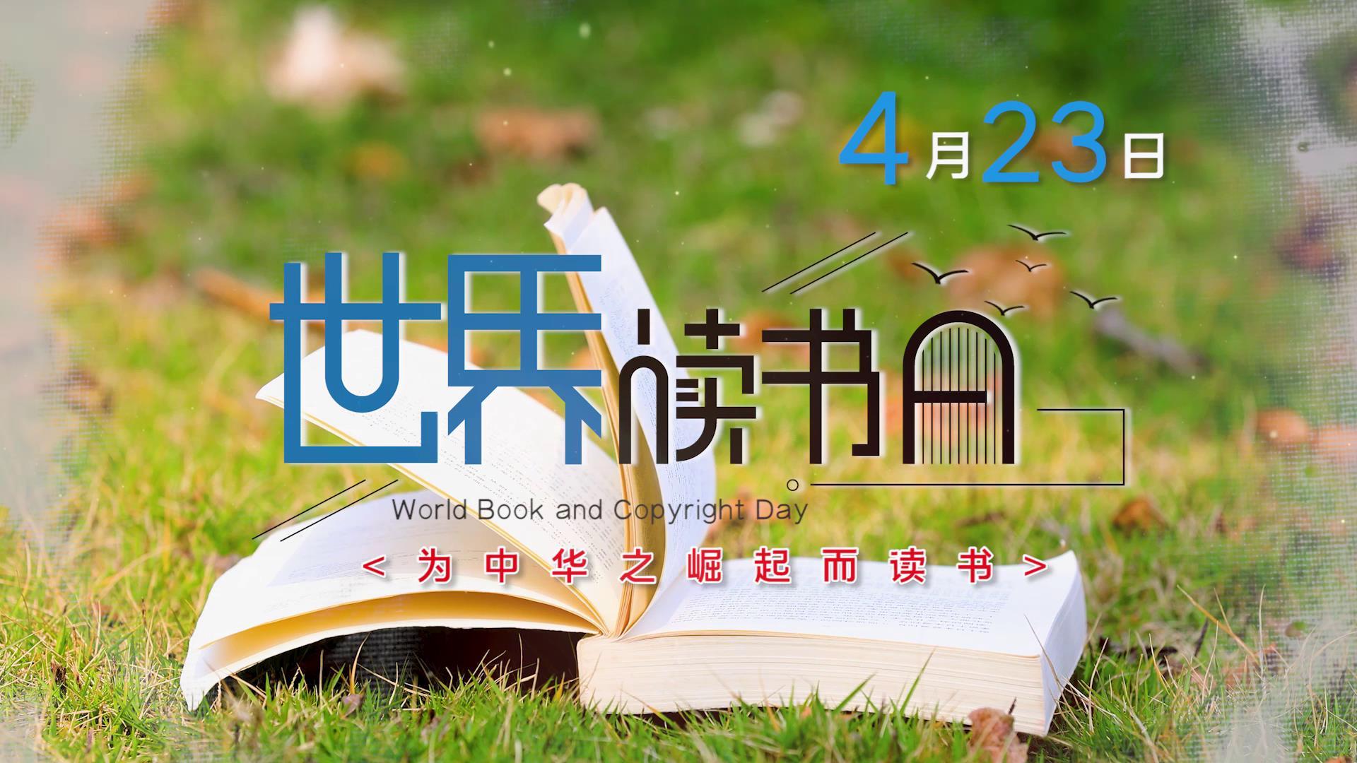 中国风水墨世界读书日图文宣传视频的预览图