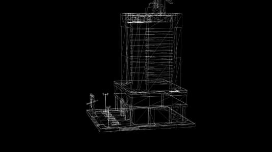 建筑结构房屋规划蓝图框架模型视频的预览图