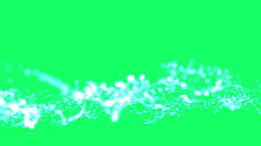 绿色窗帘上的蓝色粒子动画视频的预览图