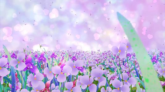 唯美梦幻紫色粒子花海动态背景视频素材视频的预览图