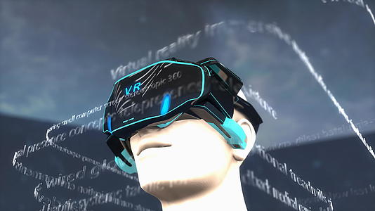 虚拟现实头盔3d动画视频的预览图