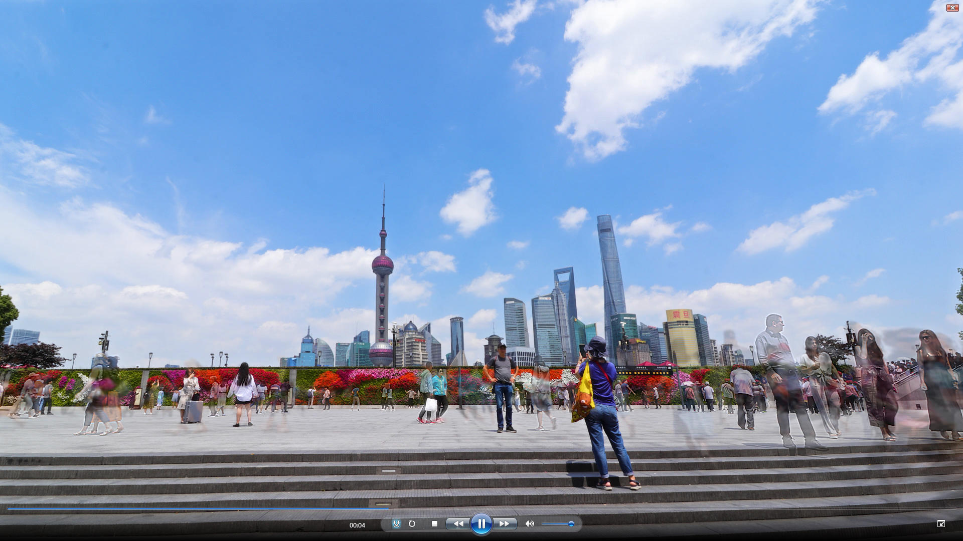 4K上海外滩情人墙视频的预览图
