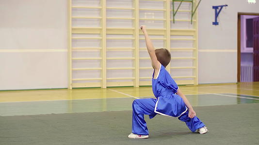 这个穿着国服的天文男孩正在练习武术和泰国拳击视频的预览图