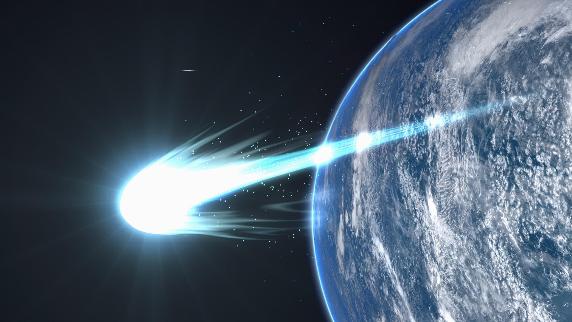 明亮的彗星飞过地球视频的预览图