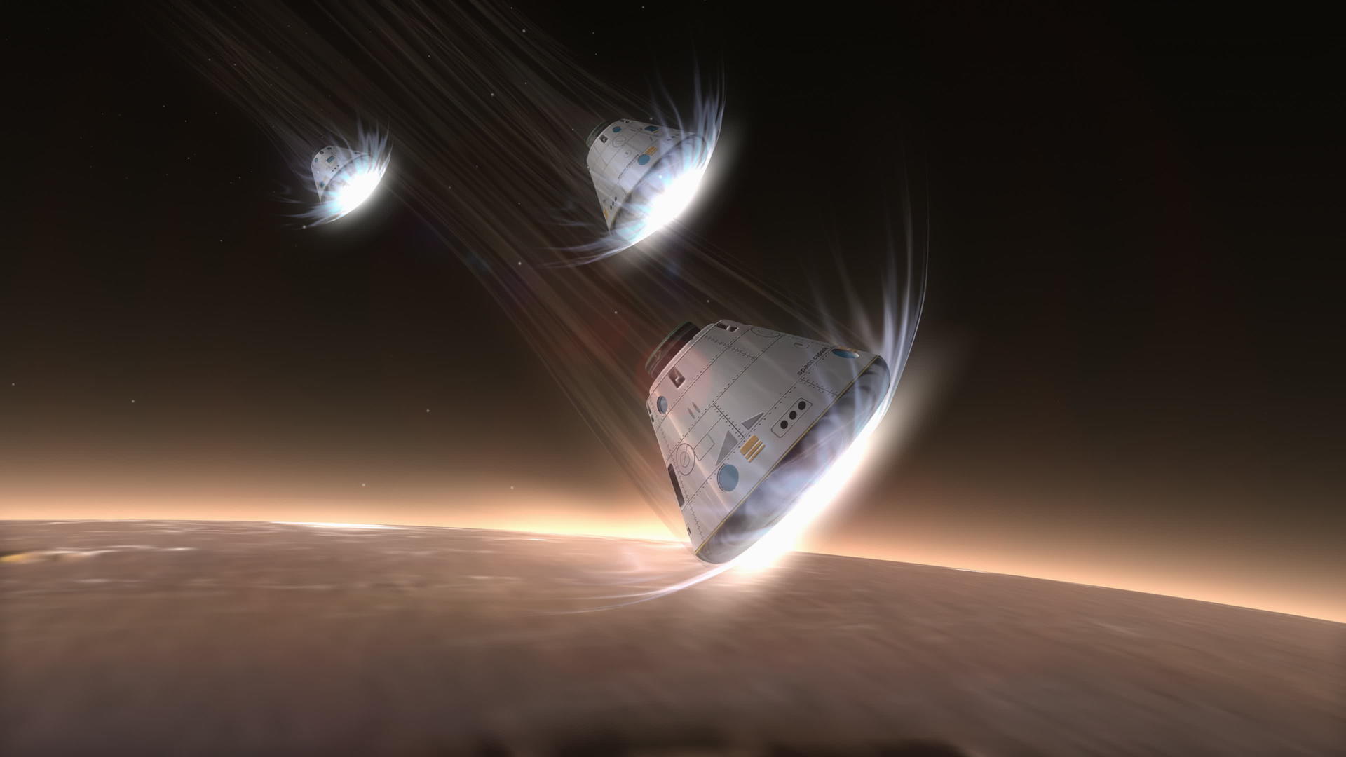 空间胶囊降落到火星视频的预览图