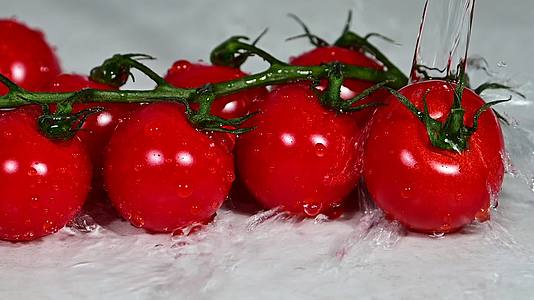 用水洗很多红樱桃番茄视频的预览图