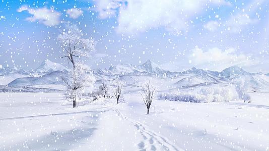 4K空旷雪地雪景背景视频视频的预览图